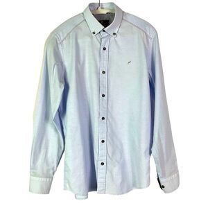 Emilio Guido Luxury Shirt, men's size medium, pale blue, long-sleeve, buttondown